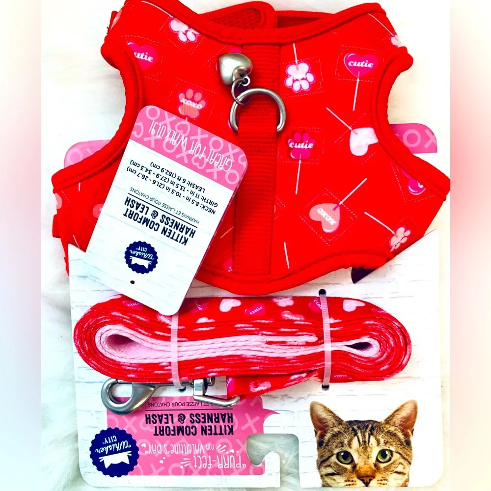 NWT 🐈Adjustable Harness & Leash Set kittens/small cats/Great for outside🐈‍⬛